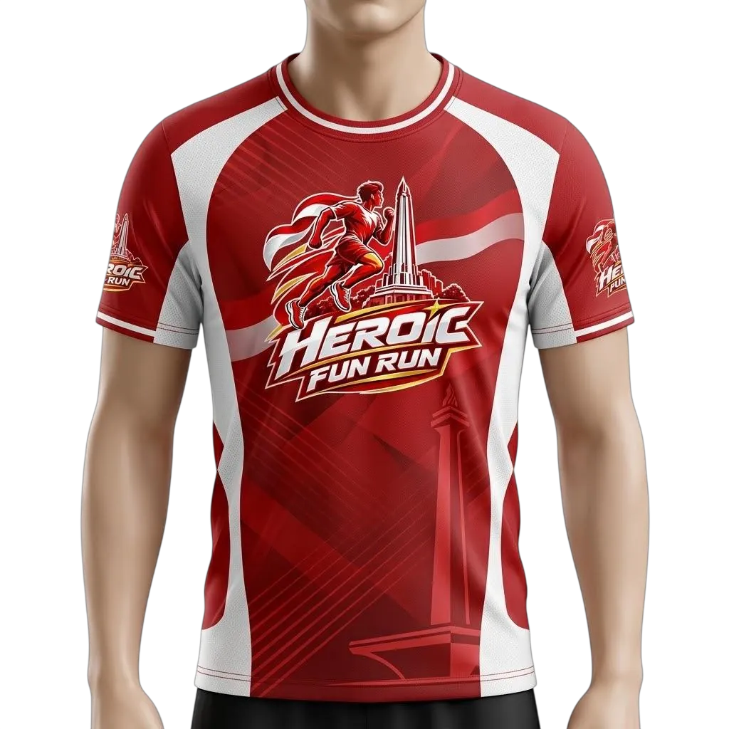Race tee Heroic Fun Run merah
