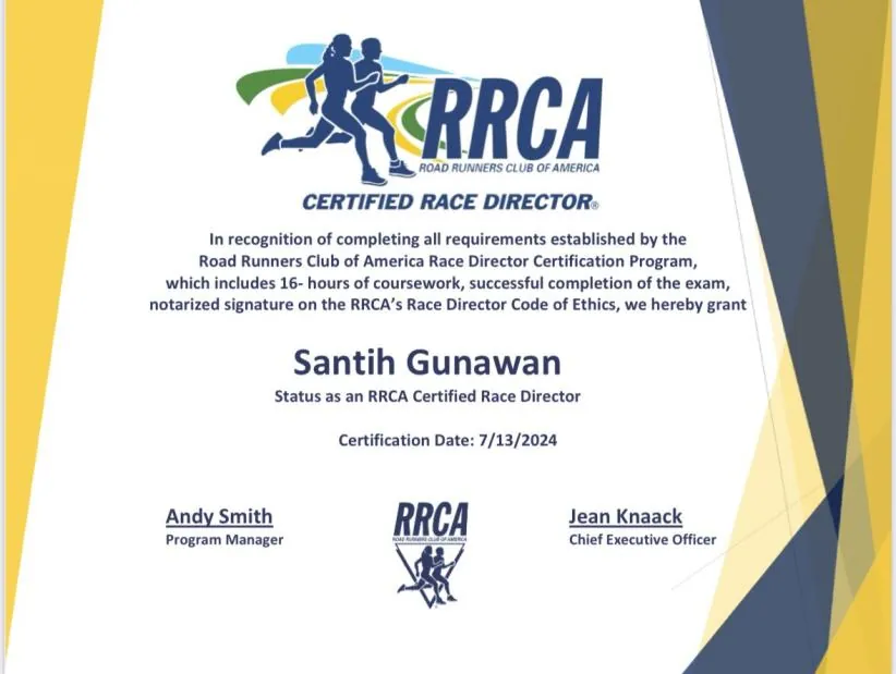 Sertifikat race director RRCA